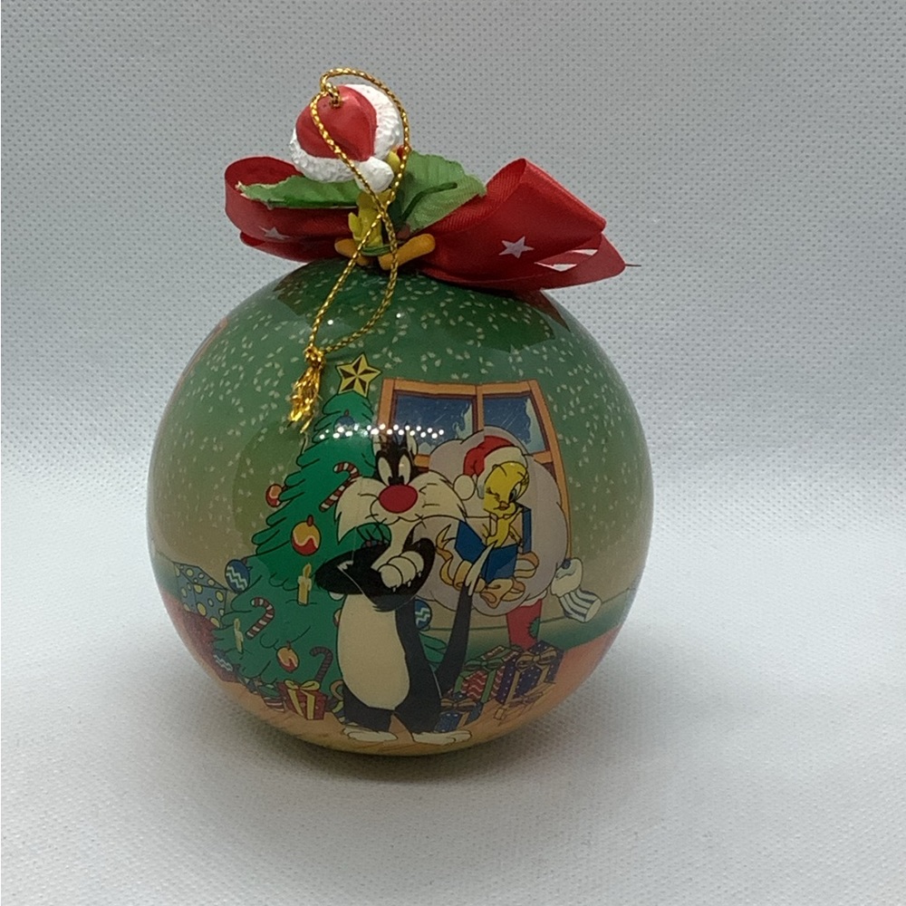 Vintage Looney Tunes Ornaments Tweety Marvin Taz Elmer Bugs Daffy 4 Balls 1995 - Picture 9 of 16